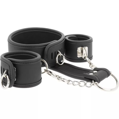 Collier et menottes en cuir vegan avec doublure en néoprène – cosmétique intime de qualité