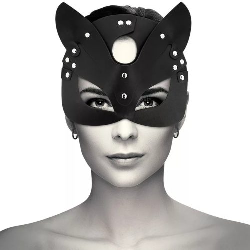 Masque en cuir vegan avec oreilles de chat – cosmétique intime de qualité