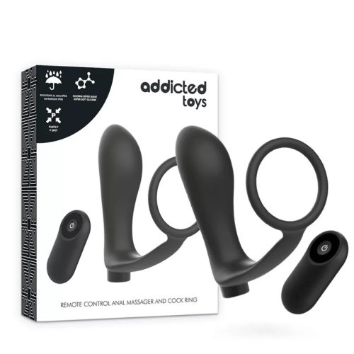 ADDICTED TOYS – anneau pénien noir rechargeable avec télécommande