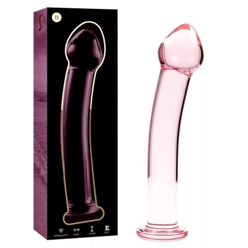 Modèle 11 gode en verre borosilicate 16 x 3 cm rose – cosmétique intime de qualité