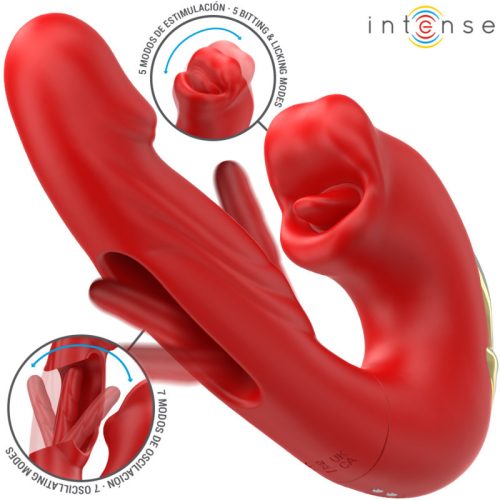 Nathy double vibrateur stimulateur multifonctionnel avec bouche rouge – cosmétique intime de qualité