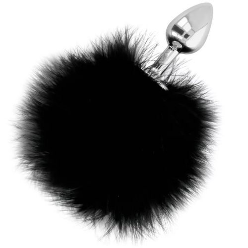 Plug anal supplémentaire avec queue noir 7 cm – cosmétique intime de qualité