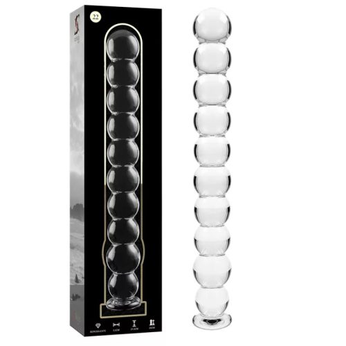 Modèle 22 gode en verre borosilicate 21,5 x 2,5 cm transparent – cosmétique intime de qualité